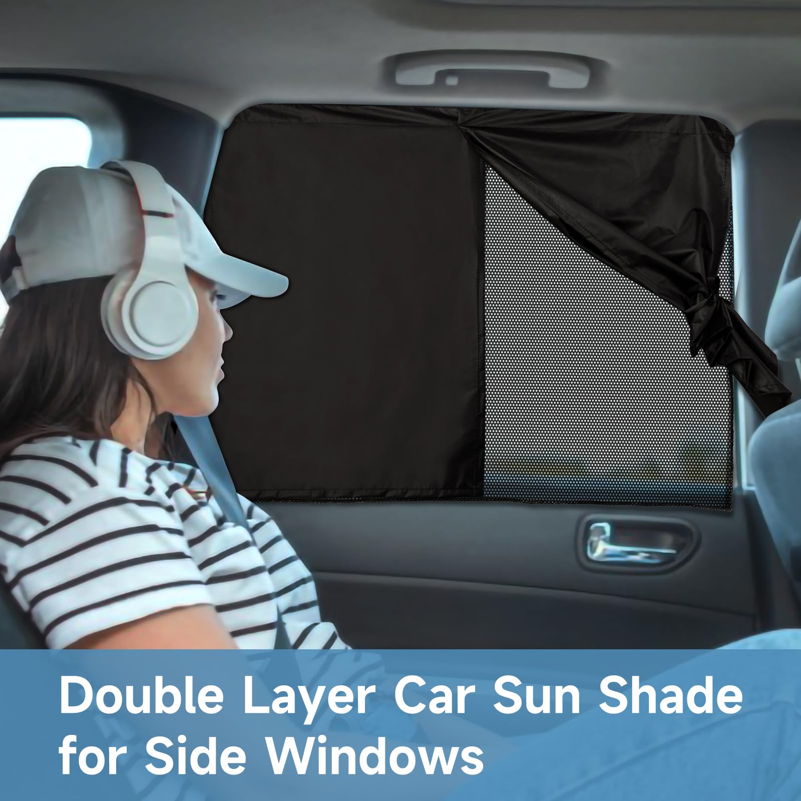 Car Window Shades for Baby, Side Window Sun Shades Blocks Heat and UV Rays Glare,Magnetic Car Privacy Safe Curtains for Back Win